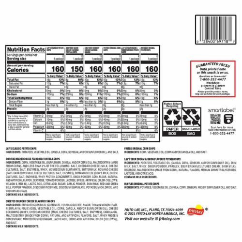Frito-Lay® Classic Mix Chips Variety Pack Perspective: back
