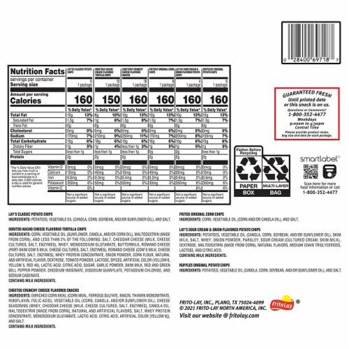 Frito-Lay® Classic Mix Chips Variety Pack Perspective: back
