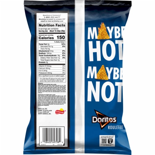 Doritos Roulette Cool Ranch Tortilla Chips Perspective: back