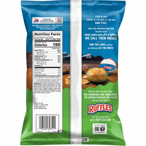 Ruffles® Spicy Dill Pickle Flavored Potato Chips Perspective: back