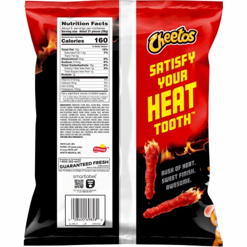 Cheetos® Flamin' Hot® Sweet Carolina Reaper Cheese Flavored Snacks Perspective: back