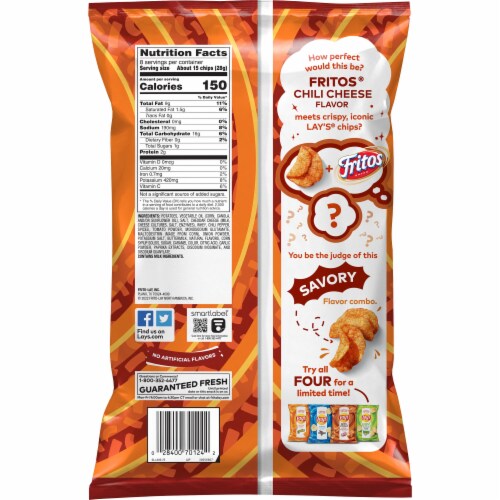 Lay's® Kettle Cooked Fritos® Chili Cheese Flavored Potato Chips Perspective: back