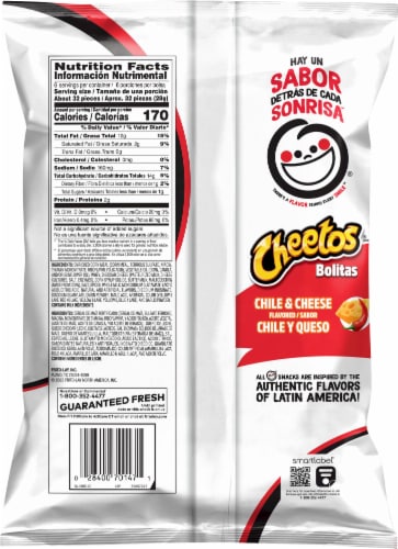 Cheetos® Chile & Cheese Bolitas Snacks Perspective: back