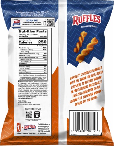 Ruffles® Double Cheddar Potato Ridge Twists Perspective: back