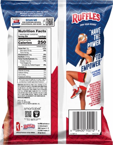 Ruffles® Smoky BBQ Potato Ridge Twists™ Perspective: back