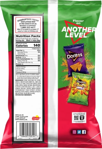 Doritos® Screamin' Sriracha Flavored Tortilla Chips Perspective: back