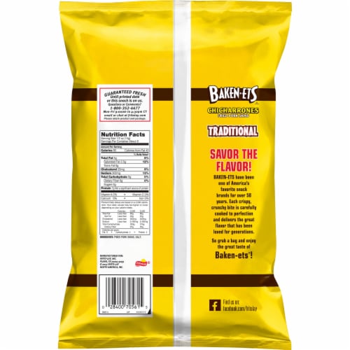 Baken-ets Chicharrones Fried Pork Skins Traditional 4 Oz Perspective: back