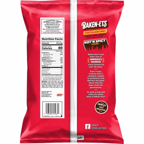 Baken-Ets® Hot'N Spicy Chicharrones Fried Pork Skins Perspective: back