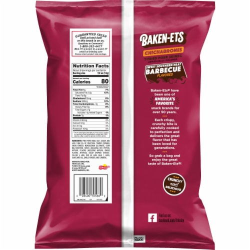 Baken-Ets® Sweet Southern Heat BBQ Chicharrones Fried Pork Skins Perspective: back