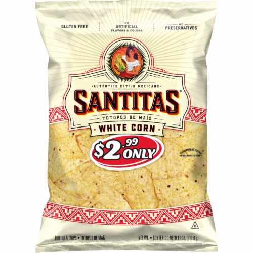 Santitas® White Corn Tortilla Chips Perspective: back