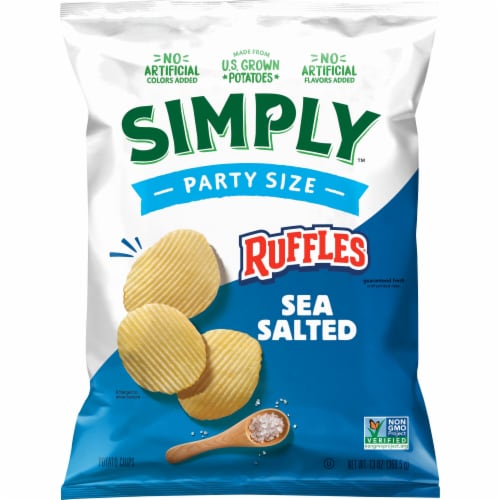 Ruffles Simply Potato Chips Sea Salted 13 Oz Perspective: back