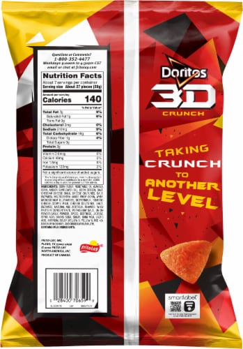 Doritos® 3D Crunch Nacho Cheese Tortilla Chips Perspective: back