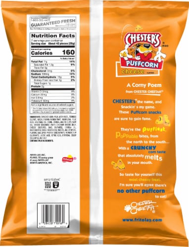 Chester's® Puffed Corn Cheese Flavored Snacks Family Size Perspective: back