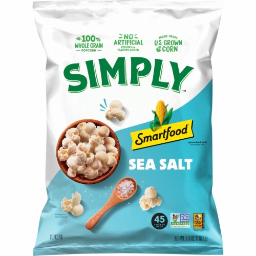 Simply Smartfood Sea Salt Popcorn Perspective: back