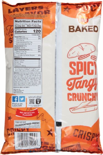 Lay's Baked Buffalo Chicken Sandwich Potato Chips Perspective: back