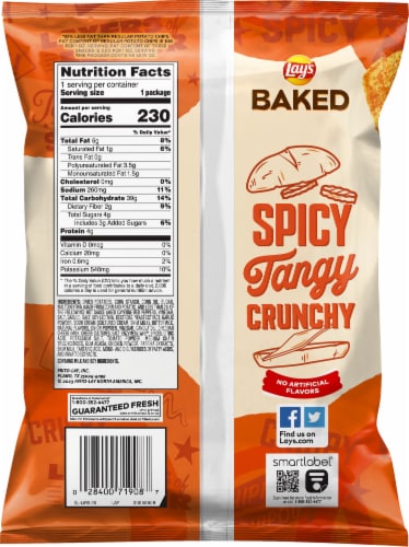 Lay's Baked Buffalo Chicken Sandwich Potato Chip Perspective: back
