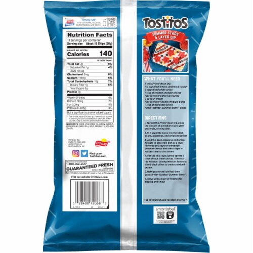Tostitos Summer Stars™ Tortilla Chips Perspective: back