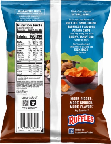 Ruffles Potato Chips Smokehouse BBQ Perspective: back