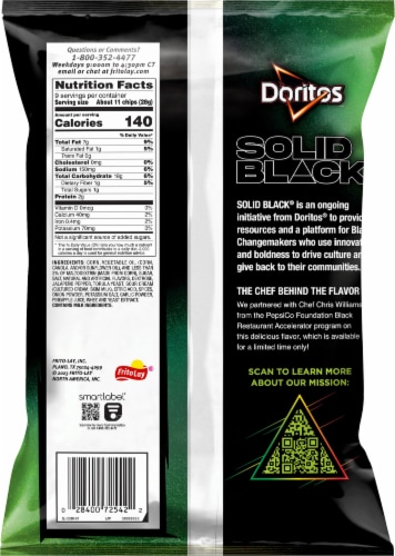 Doritos Spicy Pineapple Jalapeno Tortilla Chips Perspective: back