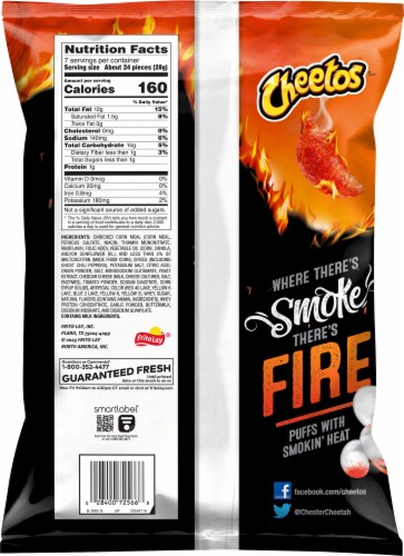 Cheetos® Flamin Hot® Ghost Pepper Puffs Perspective: back