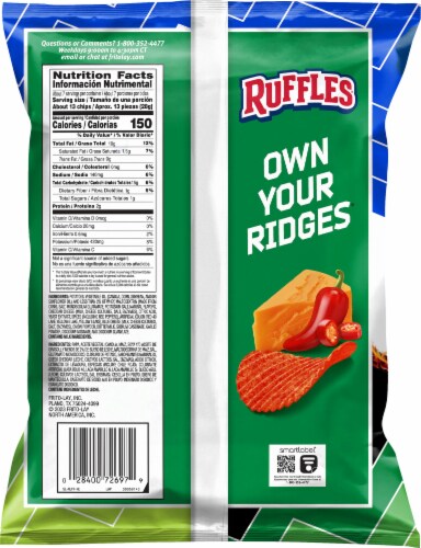 Ruffles® Flamin' Hot® Hot Queso Potato Chips Perspective: back