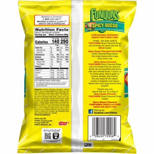 Funyuns® Spicy Queso Onion Flavored Rings Perspective: back