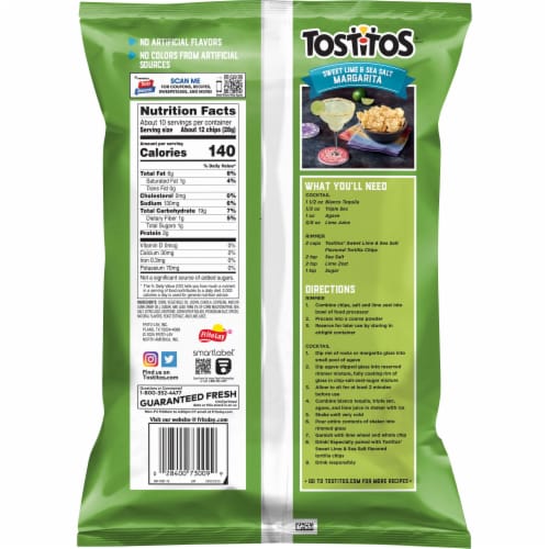 Tostitos® Scoops!® Tortilla Chips Sweet Lime & Sea Salt Perspective: back