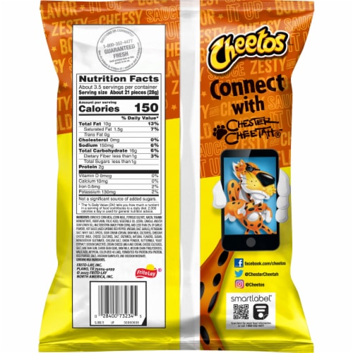 Cheetos® Buffalo Crunchy Cheese Flavored Snacks Perspective: back