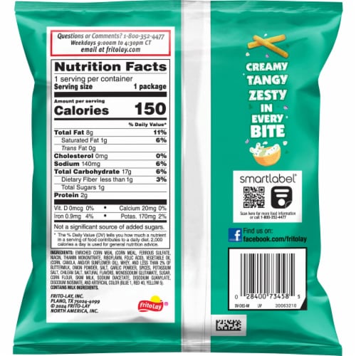 Chester's® Fries Ranch Flavored Corn Snacks Perspective: back