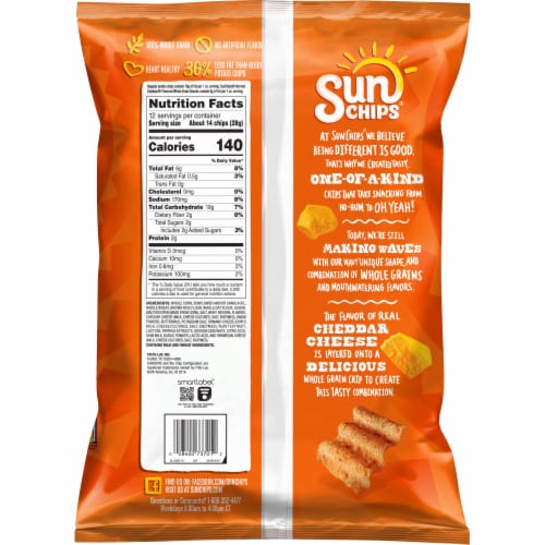Sun Chips® Harvest Cheddar® Whole Grain Chips Perspective: back
