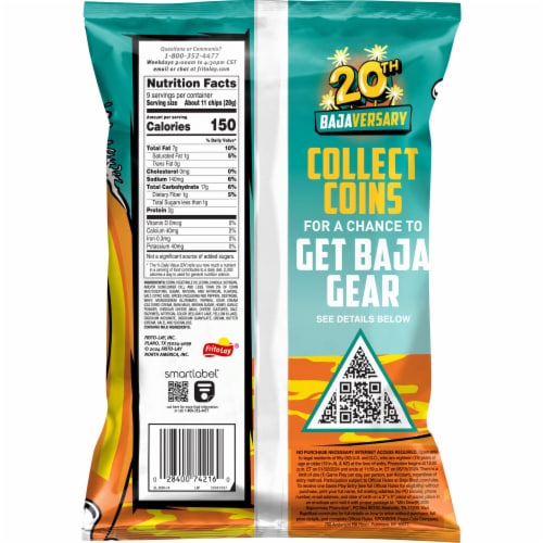 Doritos® Baja Fiery Mango Tortilla Chips Perspective: back