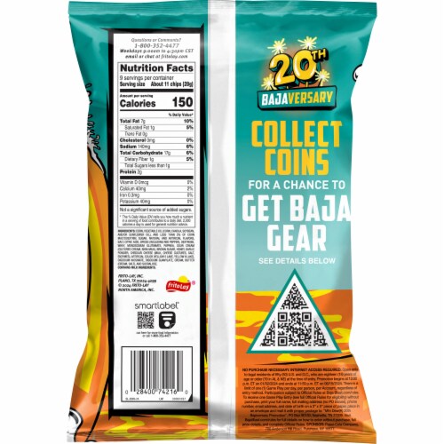 Doritos® Baja Fiery Mango Tortilla Chips Perspective: back