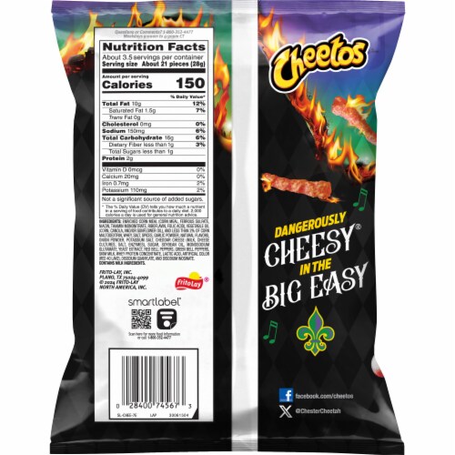 Cheetos® Flamin' Hot® Cajun Cheddar Chips Perspective: back