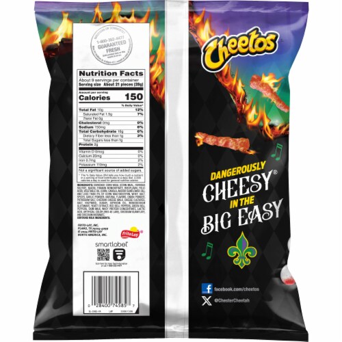 Cheetos® Flamin' Hot® Cajun Cheddar Flavored Snacks Perspective: back