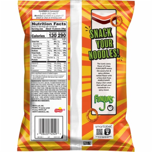 Funyuns® Onion Flavored Rings Hot & Spicy Chicken Ramen Perspective: back