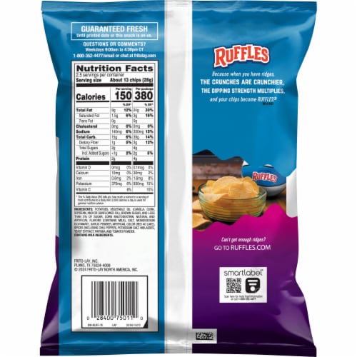 Ruffles® Korean Style Sweet & Spicy Chili Potato Chips Perspective: back