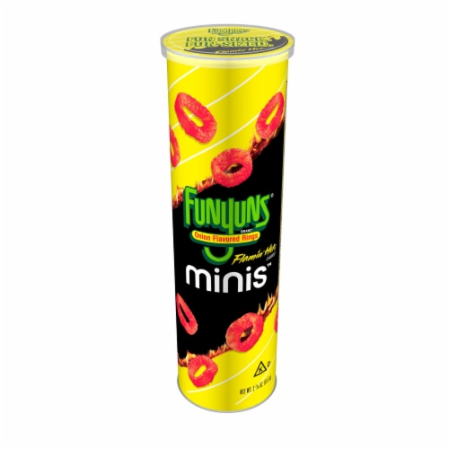 Funyuns® Minis™ Flamin' Hot® Onion Flavored Ring Snack Stacks Crisps Chips Perspective: back