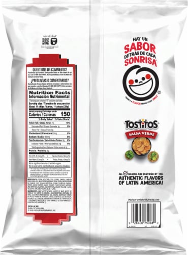 Tostitos® Salsa Verde Tortilla Chips Party Size Perspective: back