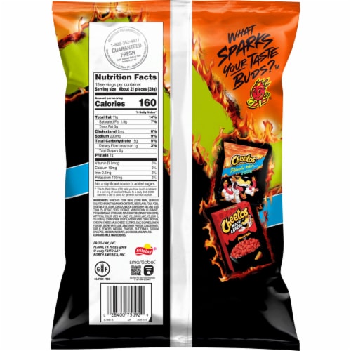 Cheetos Flamin Hot Limon Cheese Flavored Snacks Perspective: back
