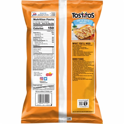 Tostitos® Hint of Queso Tortilla Chips Perspective: back