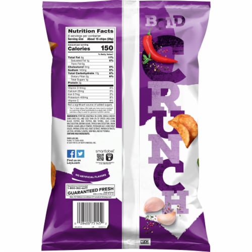 Lay's® Cajun Spice Kettle Cooked Potato Chips Perspective: back