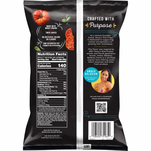 Stacy's® Tomato & Basil Baked Pita Chips Perspective: back