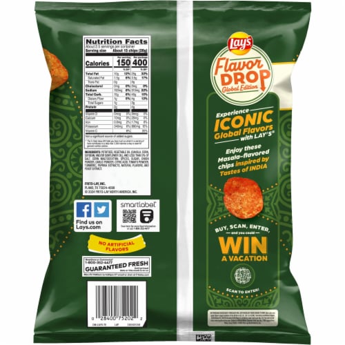 Lay's Masala Potato Chips Perspective: back