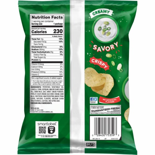 Lay's® Sour Cream & Onion Potato Chips Perspective: back