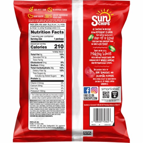 SunChips® Garden Salsa® Whole Grain Snacks Perspective: back
