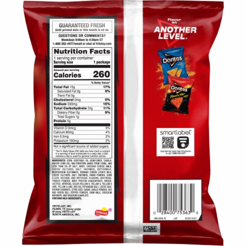 Doritos® Nacho Cheese Tortilla Chips Perspective: back