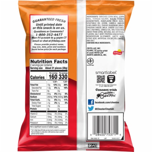 Cheetos® Crunchy Cheese Flavored Snacks Perspective: back