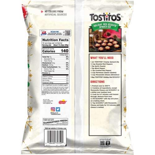 Tostitos Red Scoops!® Original Tortilla Chips Perspective: back