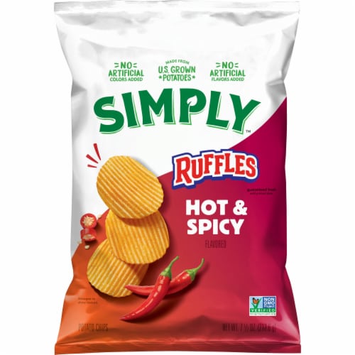 Simply™ Ruffles® Hot & Spicy Potato Chips Perspective: back
