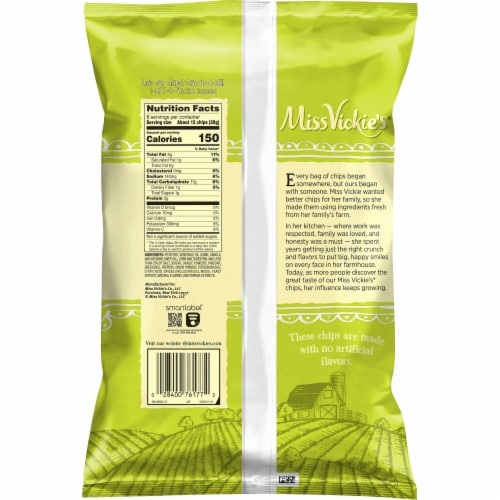 Miss Vickie's® Spicy Dill Pickle Potato Chips Perspective: back